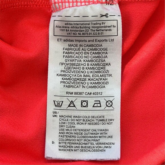 adidas Originals Bodysuit Womens XS Neon Pink Trefoil 3-Stripes Short - Picture 4 of 7